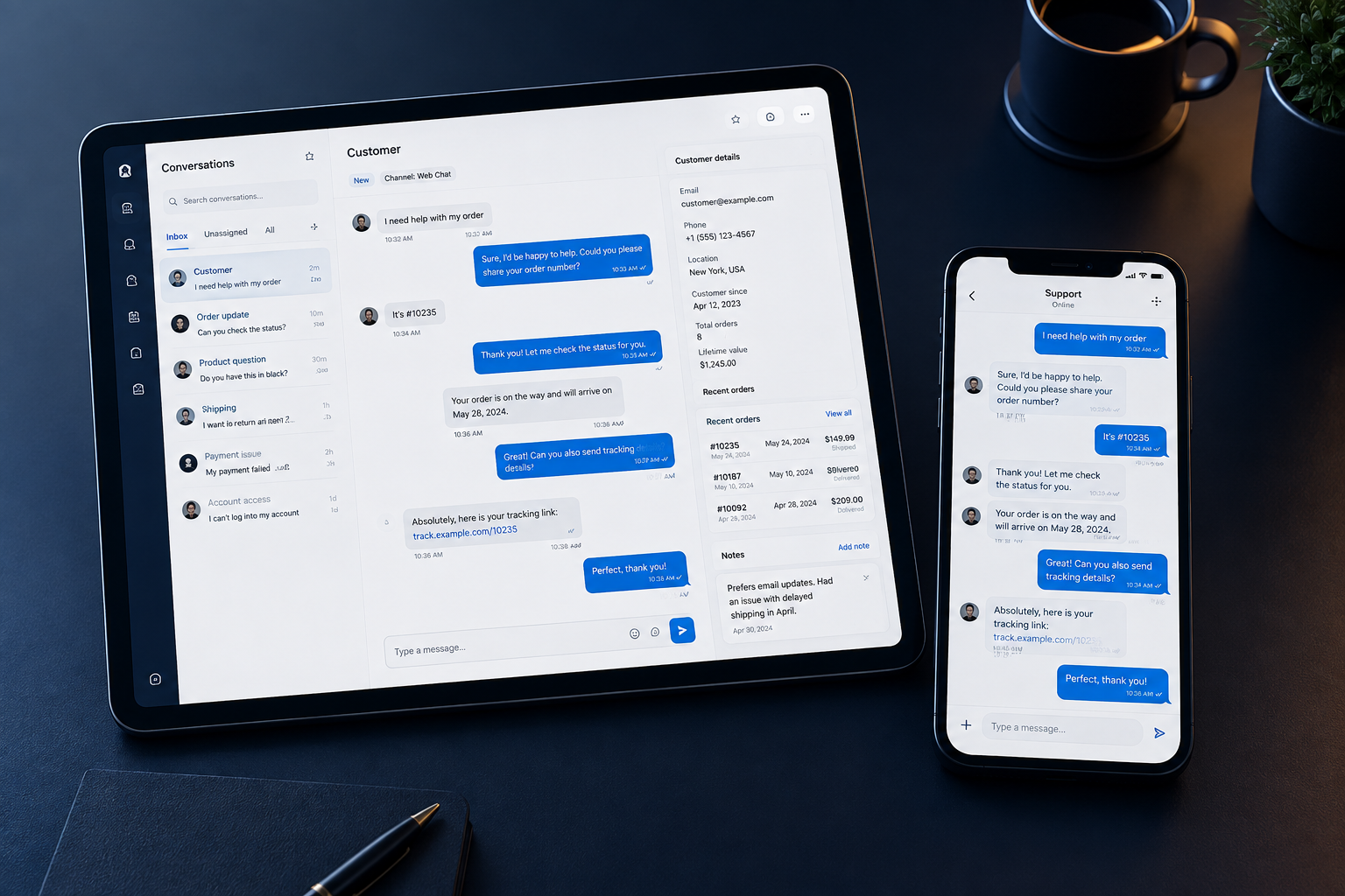 Giao diện chatbot chăm sóc khách hàng